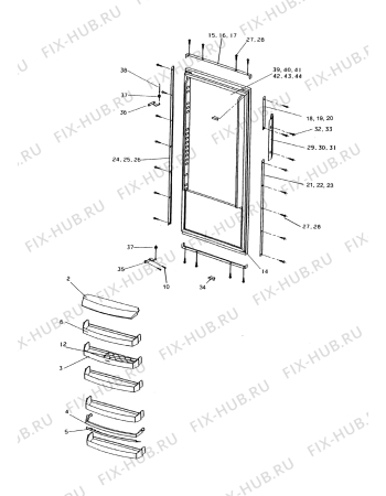 Взрыв-схема холодильника Electrolux EK280.1WE/RE - Схема узла Door 003